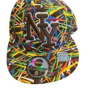 NWT New York Confetti Multi Colored Hat Cap Size Small Embroidered a23